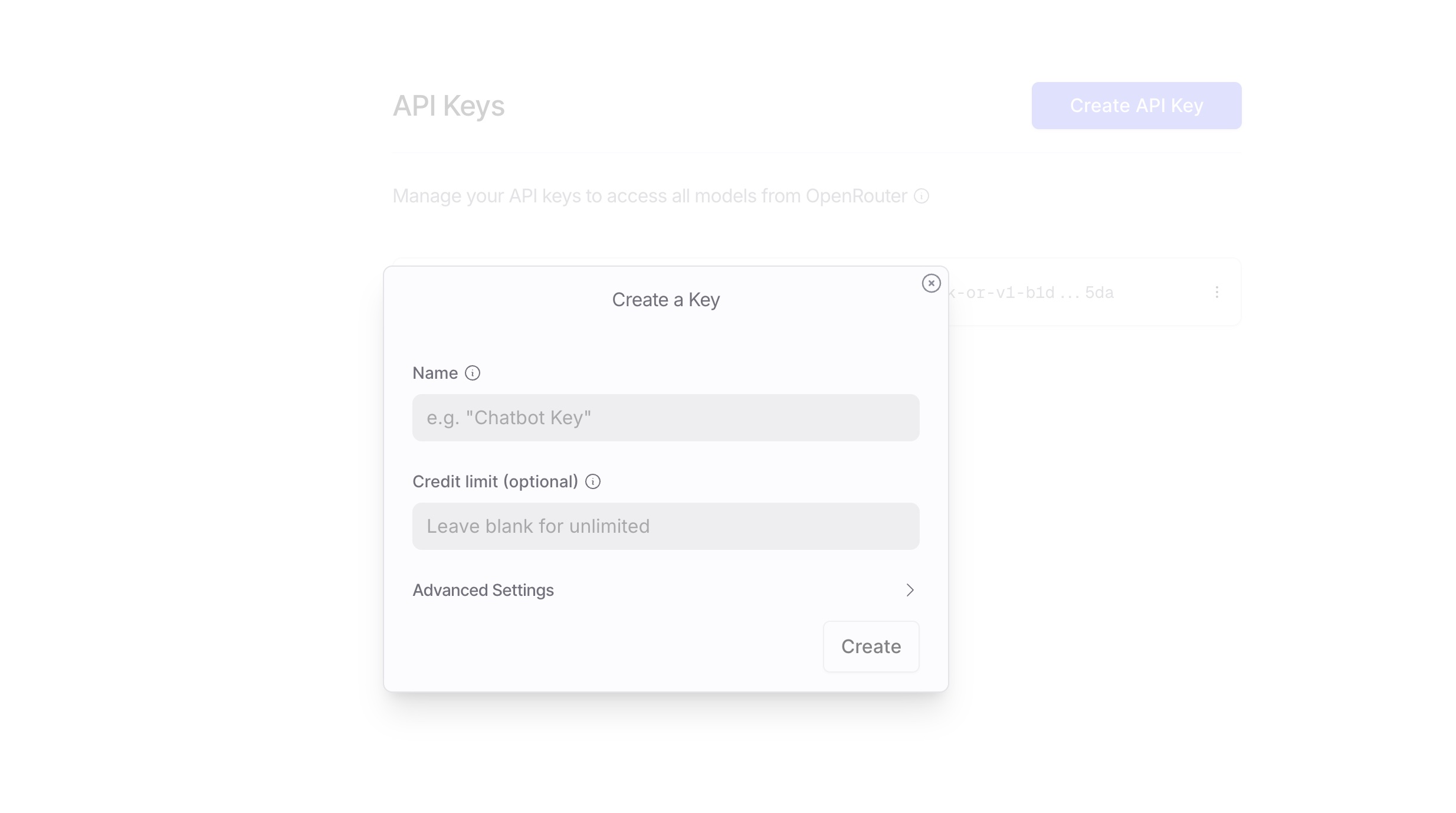 API Key Creation